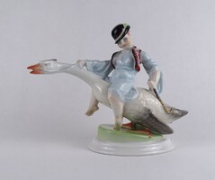 1T639 Nagyméretű Ludas Matyi - LUX ELEK Herendi porcelán figura 20 cm