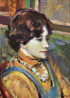 Balogh András (1919-1992)  LÁNY NYAKÉKKEL