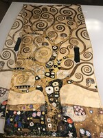 Gustav Klimt festményes selyemsál,  Plumeria Museum Collection, 160 x 40 cmo