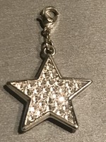 Csillag alakú medál vagy charm Swarovski kristályokkal, 3 cm átmérő