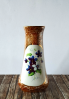RITKA FAZONÚ LÜSZTER MÁZAS HOLLÓHÁZI PORCELÁN VÁZA IBOLYA MINTÁVAL