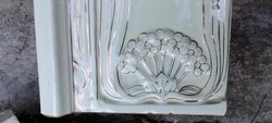 Extremely Rare 8-Sided Art Nouveau Style Ceramic Stove with Gold Decoration