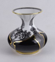 1T654 Hollóházi Jurcsák László porcelán váza 10 cm