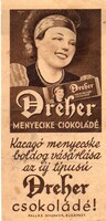 Számolócédula:  Dreher csokoládé reklám.