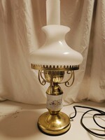 Régi asztali lámpa porcelán berakással - 47 cm