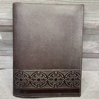 DAMW retro nyomott mintás bőr dosszié belső zsebbel