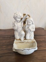 Különleges Antik  porcelán Szenteltvíz tartó angyalkàkkal