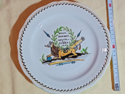 Porcelán tányér 1 - Bicentenáriumi forradalom 1789-1989 Gien PÁRIZS FRANCIAORSZÁG újrakiadás 22cm