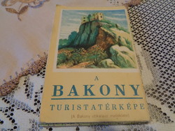 A  Bakony  túrista térképe , 1966 . Kiterítve  56 x 90 cm