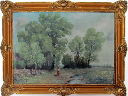 Sidelszki jelzéssel - 1955, olaj / vászon, Blondel keret (83 x 63 cm.)