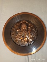 HATALMAS KÉPCSARNOKOS SZENT ISTVÁN RÉZ TÁL