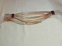 Fém gyümölcs kosár 1960- retro műgyümölcs tartó tál alumínium 33x13x5cm