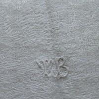 Hófehér,  T B monogramos damaszt konyharuha, törlő, 112 x 52 cm