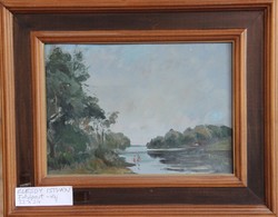Élesdy István: Folyópart (33x24 cm)