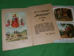 Vintage GYÖNYÖRŰ Páter Noszter MINI ima könyv az Úr imádsága miatyánk 6 képben SZABAD KŐMŰVESEK
