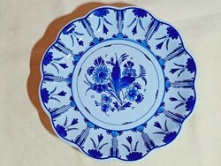 Porcelán falitányér kék - fehér Holland Royal Delft dekoratív kézzel festett dísztányér 1969 retro