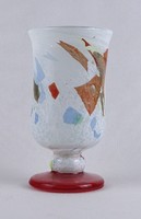 Hollóházi Modern Fused Painted Stemmed Glass Cup