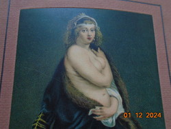 RUBENS-HELENA FOURMENT SZÖRME KÖNTÖSBE festmény-Bécs-nyomata Franklin Nyomda képanyag archivumából