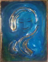 A víz mosolya  40x30 cm, 3D vászon. Zománc és arany.Prima díjas művésztől, tanúsítvánnyal. KZs/1952