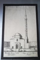A pesti török mecset látképe  rézmetszet 1725.