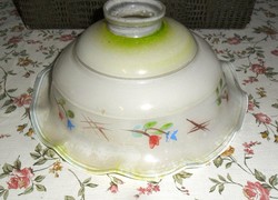 Retró, kézzel festett konyhai mennyezeti lámpa búra. 25 x 11 cm.