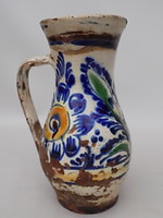 Tordai kék -fehér bokály 19 sz. 17 cm
