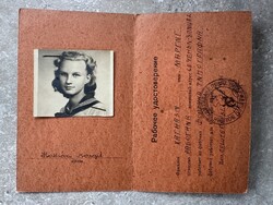 Kétnyelvű munkás igazolvány fényképpel 1945