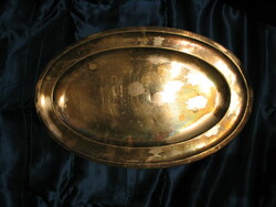 Ovális fémtálca, nagyméretű, alpakka ?, HOTEL TISZA felirattal