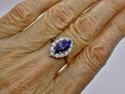 Gyönyörű régi 14kt arany gyűrű szép, kövekkel