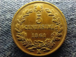 Olaszország II. Viktor Emánuel (1861-1878) 5 Centesimi 1861 M