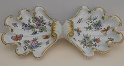 LEGNAGYOBB, LEGDÚSABB! Herendi porcelán Viktória mintás kettes kagyló kínáló  tál