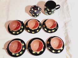 Kerámia teás szett teáskészlet HMV HMVH majolika különleges vadalma mintával