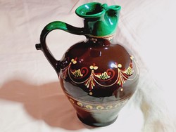 Kerámia csöcsös  korsó csöcsöskorsó csörgőkorsó majolika HMVH Ø20x30cm nagyméretű kancsó