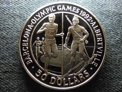 Cook-szigetek olimpiai és téli olimpiai játékok .925 ezüst 50 Dollár 1989 PP