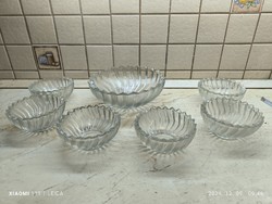 Antik Bohémia Csehország üveg kompótos készlet eladó!