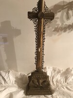 KERESZT - 42 cm - ÓLOMCSIPKÉS - ANTIK - 42 x 13 x 7 cm OSZTRÁK