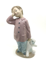 Lladro Nao Sleepy Boy with Toy Cat 18cm