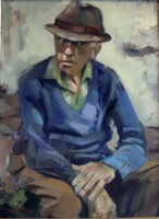 "Ádám bácsi" Walter Gábor olaj/farost 30x40 cm