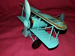 Vintage duplafedeles fém lemez repülőgép modell /játék polcdísz ARIZONA AIR CLUB 1935. 20x18x12 cm.