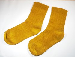 Retro régi mustársárga nejlon zokni - 1970-es évek