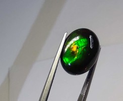 Opál, fekete - 5,85  ct, 15,5x12x5,5 mm (2788), Ethióp természetes fekete Opál