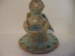 Terrakotta angyal gyertyatartó