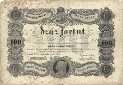100 száz forint 1848 eredeti tartás. 2.