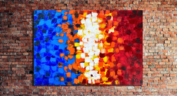 JMModernAbstract DANCING SUNSHINE 100x70 cm-es kortárs festmény feszített vásznon