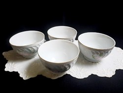 4 db nagyon szép virág mintás kompótos, pudingos tálka Iris Cluj porcelán