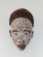 Afrikai maszk antik patinás fa Pende népcsoport Kongó africká maska D43 659 1065