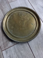 Hepehupás antik réz tálca (25,3 cm)