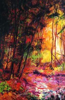 Erdei tisztás ősszel - impresszionista olajfestmény 40x60 cm keret nélkül