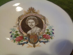 II Erzsébet  dísztányér  , uralkodásának 25 . évfordulójára  , 11,8 cm