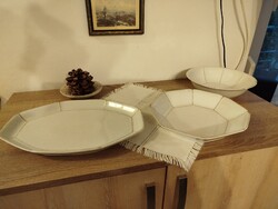 Porcelán tálca és  2db kínáló  TFH,  asztalkozép, kínáló